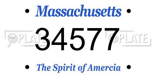 34577 Massachusetts License Plate