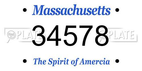 34578 Massachusetts License Plate