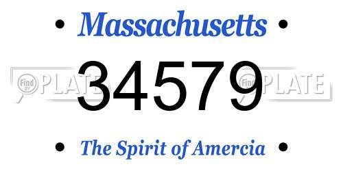 34579 Massachusetts License Plate