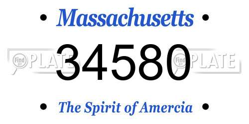 34580 Massachusetts License Plate