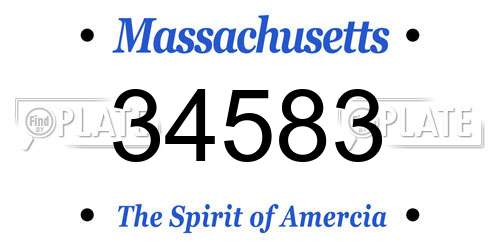 34583 Massachusetts License Plate
