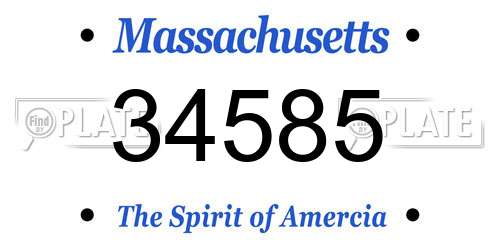 34585 Massachusetts License Plate