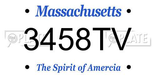 3458TV Massachusetts License Plate
