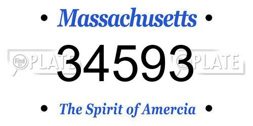 34593 Massachusetts License Plate