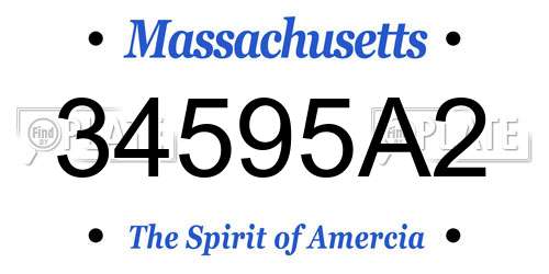 34595A2 Massachusetts License Plate