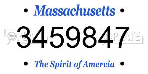 3459847 Massachusetts License Plate