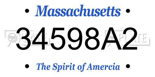 34598A2 Massachusetts License Plate