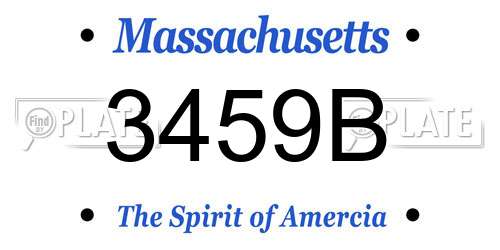 3459B Massachusetts License Plate