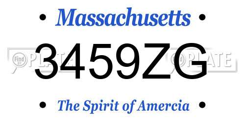 3459ZG Massachusetts License Plate