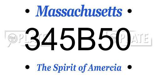 345B50 Massachusetts License Plate
