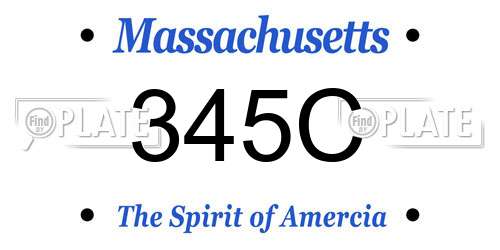345C Massachusetts License Plate