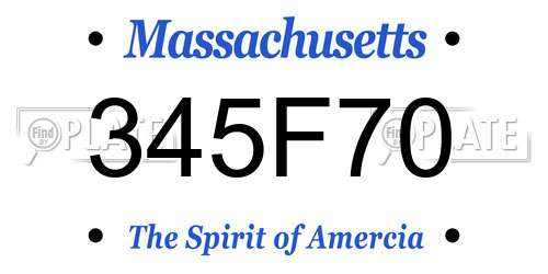 345F70 Massachusetts License Plate