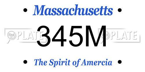 345M Massachusetts License Plate