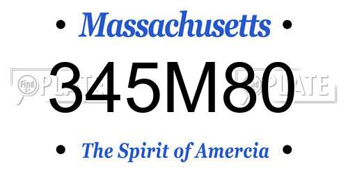 345M80 Massachusetts License Plate