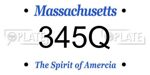 345Q Massachusetts License Plate