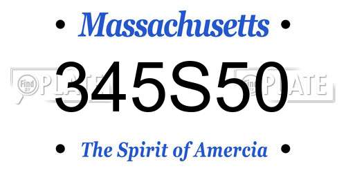 345S50 Massachusetts License Plate