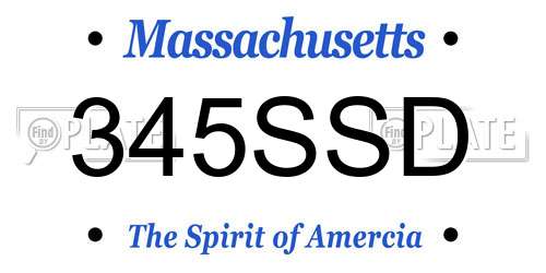 345SSD Massachusetts License Plate