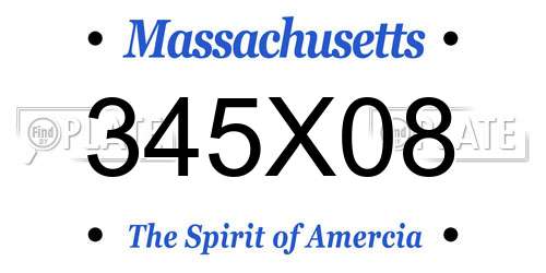 345X08 Massachusetts License Plate