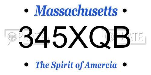 345XQB Massachusetts License Plate