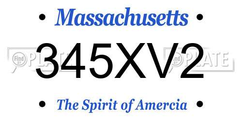 345XV2 Massachusetts License Plate