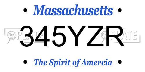 345YZR Massachusetts License Plate