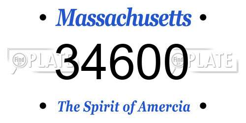 34600 Massachusetts License Plate