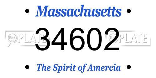 34602 Massachusetts License Plate
