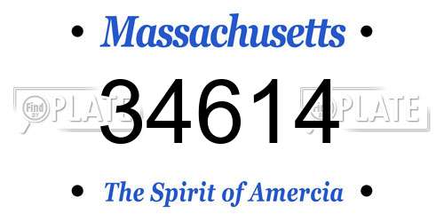 34614 Massachusetts License Plate