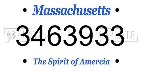 3463933 Massachusetts License Plate
