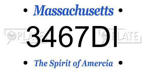 3467DI Massachusetts License Plate