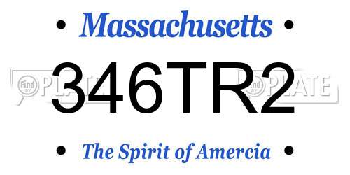 346TR2 Massachusetts License Plate