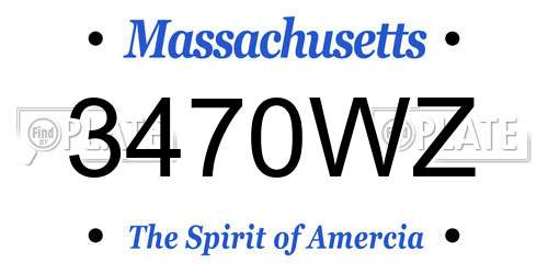 3470WZ Massachusetts License Plate