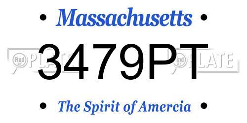 3479PT Massachusetts License Plate