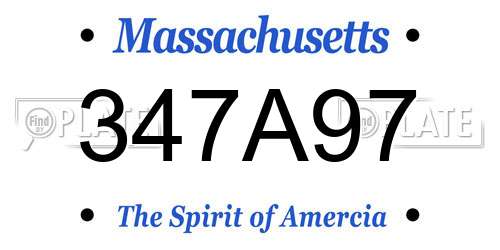 347A97 Massachusetts License Plate