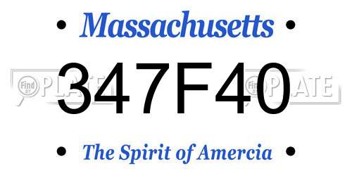 347F40 Massachusetts License Plate