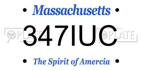 347IUC Massachusetts License Plate