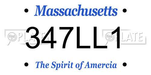 347LL1 Massachusetts License Plate