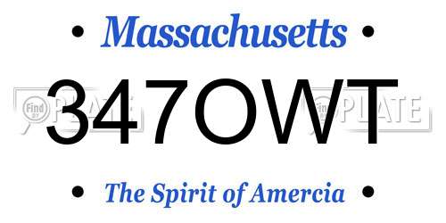 347OWT Massachusetts License Plate