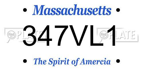 347VL1 Massachusetts License Plate