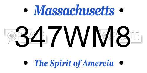 347WM8 Massachusetts License Plate