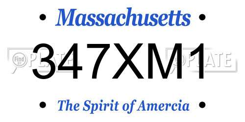 347XM1 Massachusetts License Plate