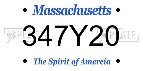 347Y20 Massachusetts License Plate
