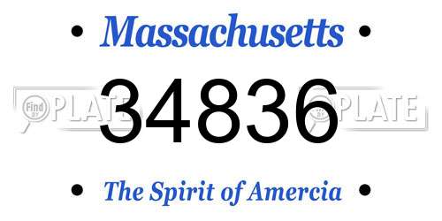 34836 Massachusetts License Plate