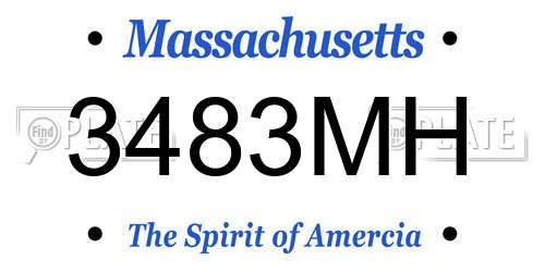 3483MH Massachusetts License Plate