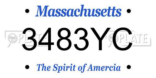 3483YC Massachusetts License Plate