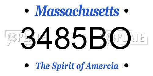 3485BO Massachusetts License Plate