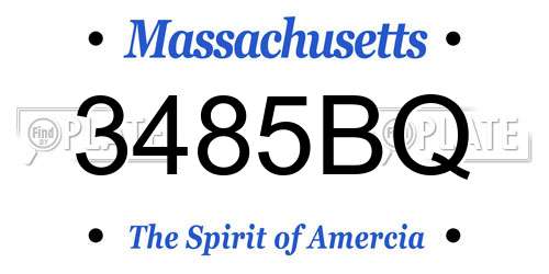 3485BQ Massachusetts License Plate