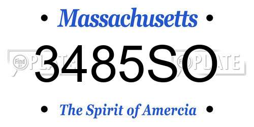 3485SO Massachusetts License Plate