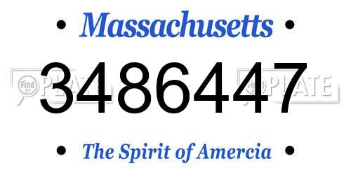 3486447 Massachusetts License Plate