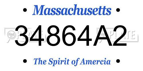 34864A2 Massachusetts License Plate